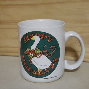 Vintage Betallic Balloon Company Happy Holidays Goose Christmas Coffee Mug